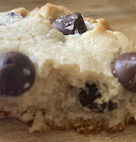 Our chocolate chip cookie is made of almond flour.