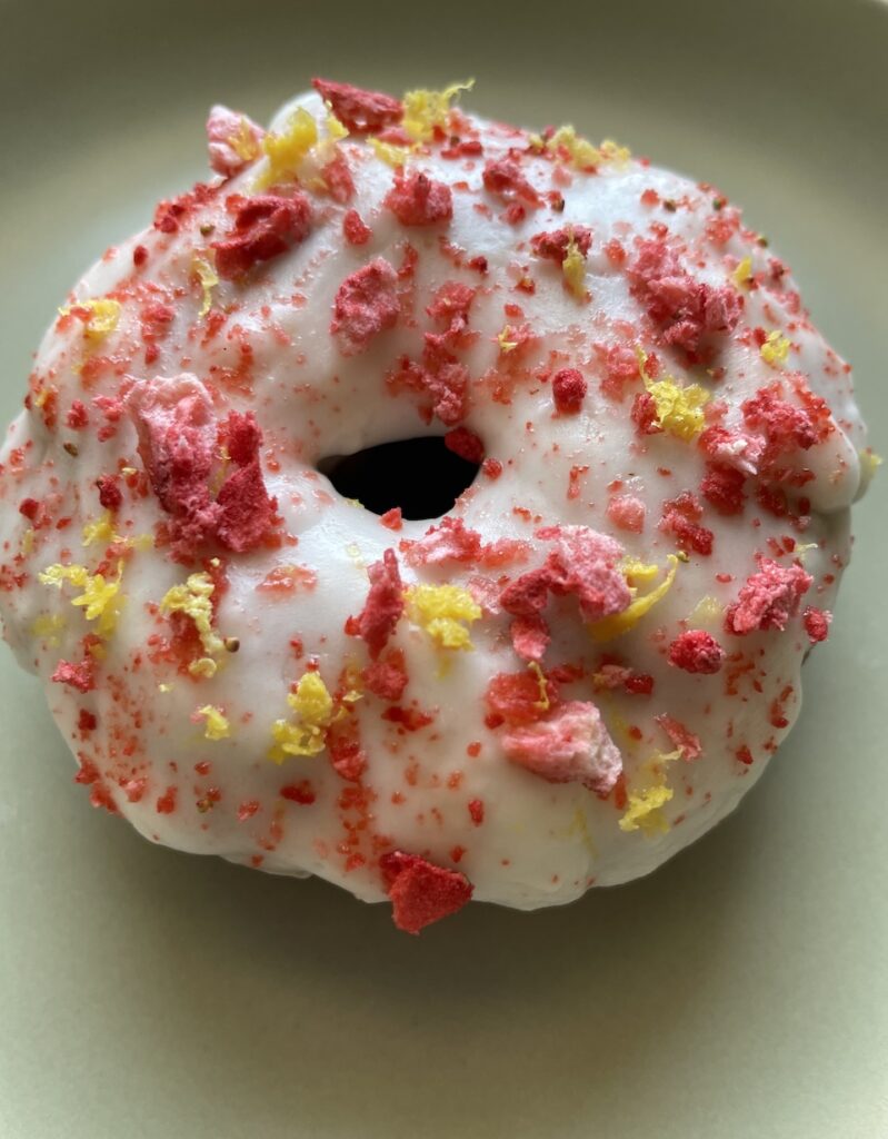 Strawberry Lemonade Glazed Baked Donut